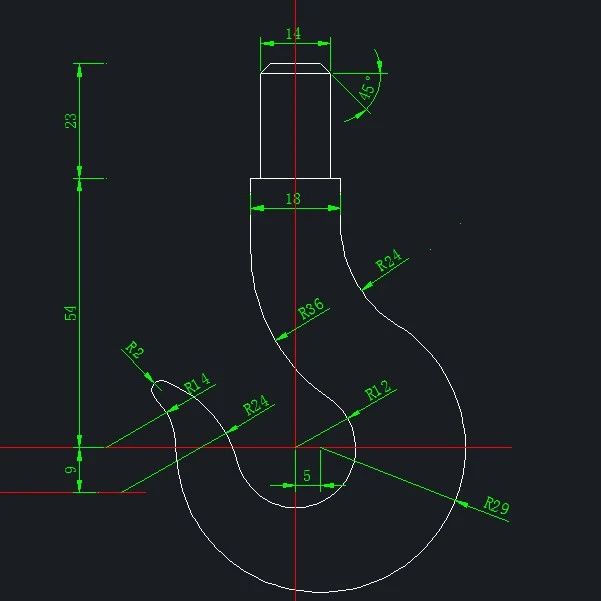 CAD实例教程：如何画铁钩
