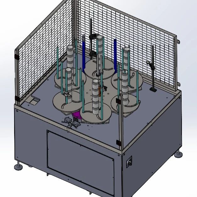 【非标数模】加油口自动上料焊接线3D数模图纸 Solidworks21设计 附x_t igs