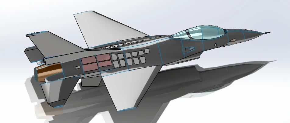 【飞行模型】F-16C fighting Falcon战斗机简易外形3D图纸