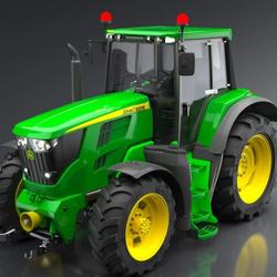 【农业机械】Tractor John Deere 6195拖拉机3D数模图纸 STEP格式