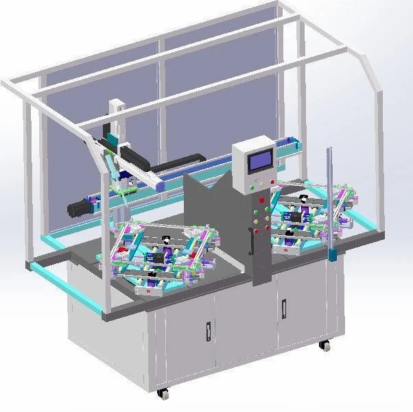 【非标数模】自动焊接机 双工位铝框焊接机3D数模图纸 Solidworks21设计 附STEP