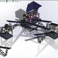 【工程机械】砾石采矿场（破碎厂）设备系统3D图纸 IGS格式