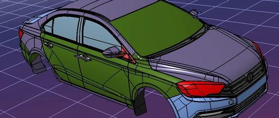 【汽车轿车】CAS of one CAR轿车车壳3D数模图纸 CATIA设计