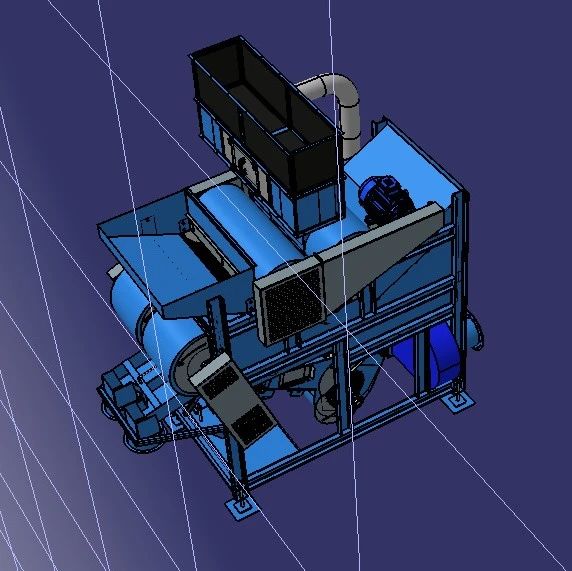 【农业机械】坚果脱壳机脱粒机3D数模图纸 STEP格式