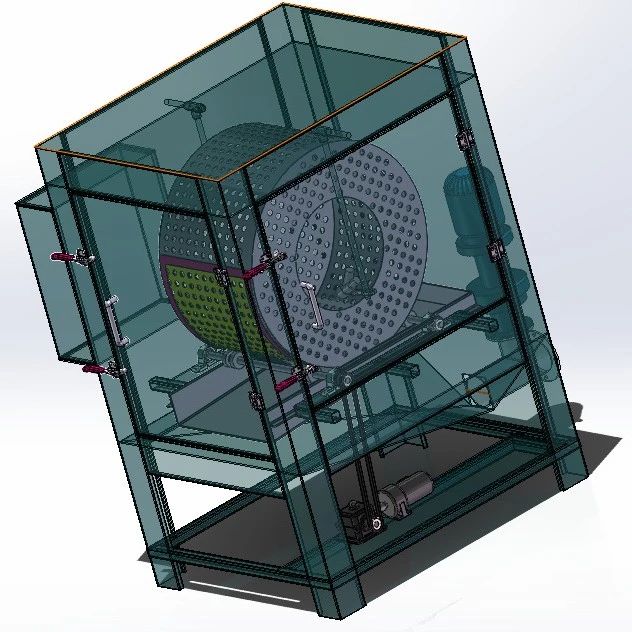 【非标数模】自动式液体喷砂机3D数模图纸 Solidworks14设计 附x_t