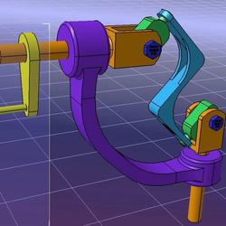 【精巧机构】非齿轮90度传动机构3D图纸 CATIA设计