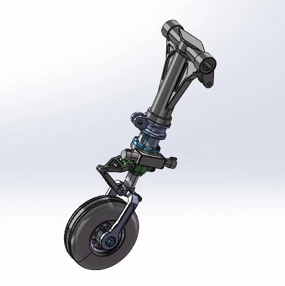 【工程机械】nose landing gear战斗机机头起落架3D数模图纸 igs STP格式