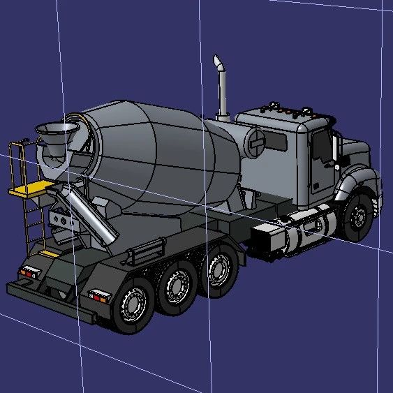 【工程机械】Mixer truck Mack granite水泥搅拌车模型3D图纸 STEP格式