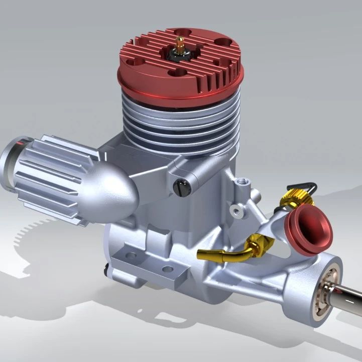 【发动机电机】engine-1单缸小发动机3D数模图纸 Solidworks设计