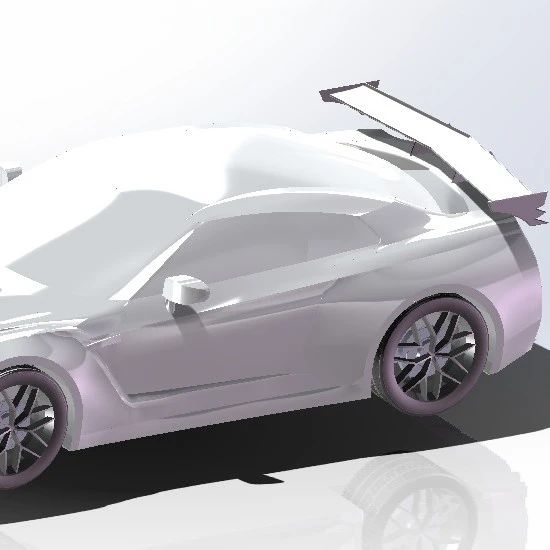 【汽车轿车】Nissan GTR汽车简易外壳3D数模图纸 IGS格式