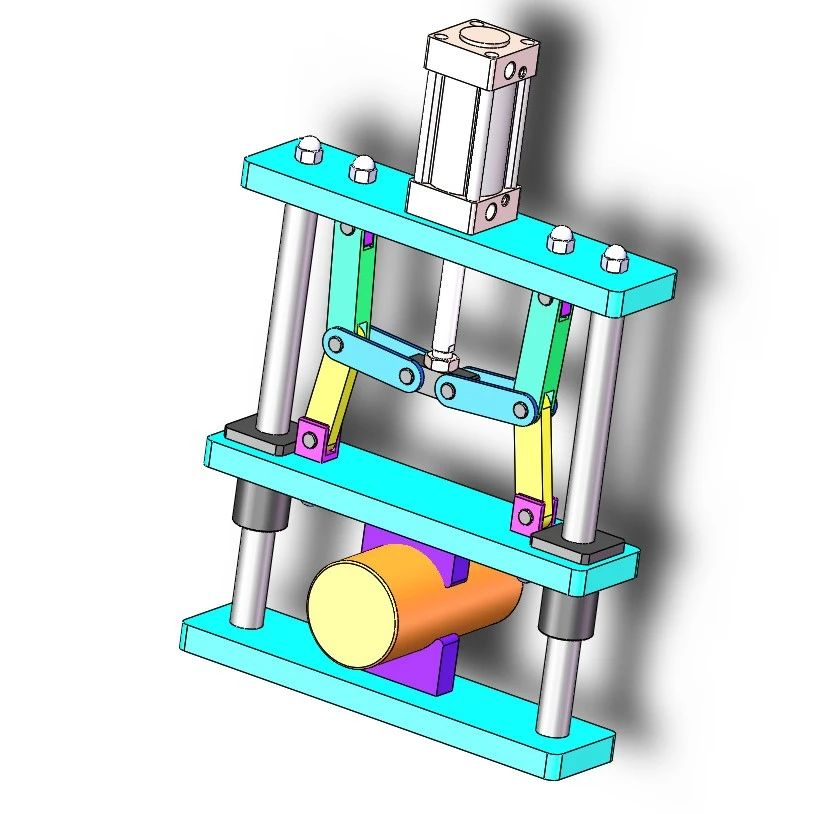 【非标数模】五支点连杆机构3D数模图纸 Solidworks设计