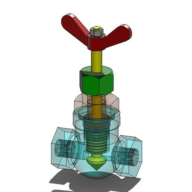 【泵缸阀杆】Manual Expansion Valve手动膨胀阀3D数模图纸 