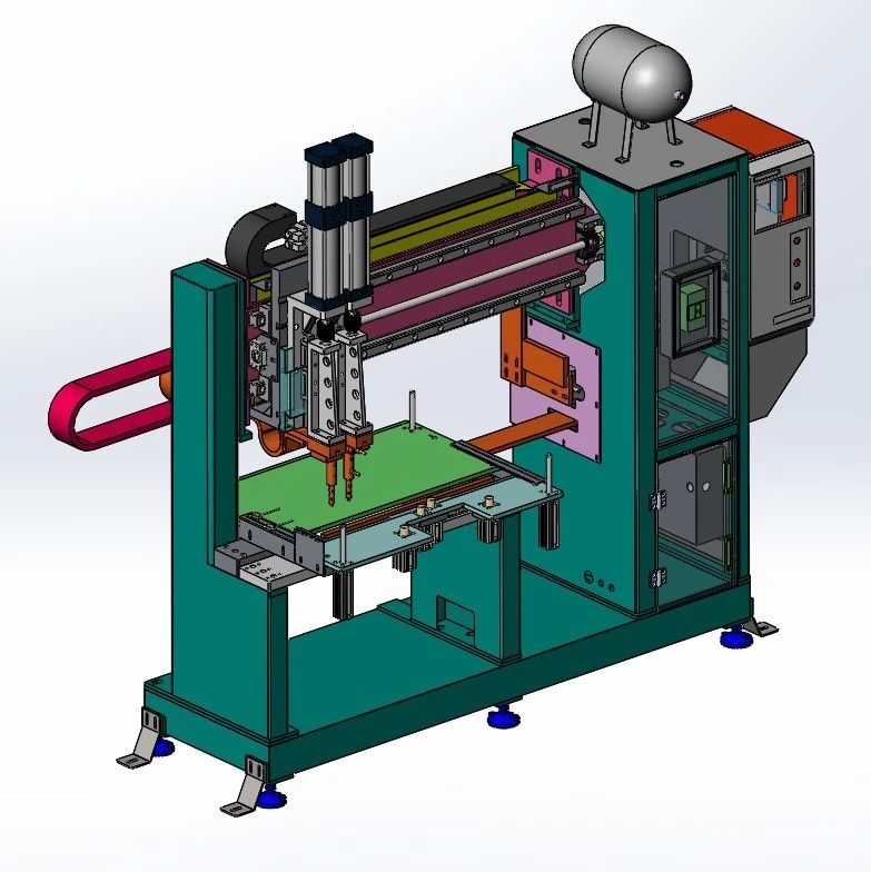 【工程机械】伺服可调双点电阻焊机3D数模图纸 Solidworks19设计