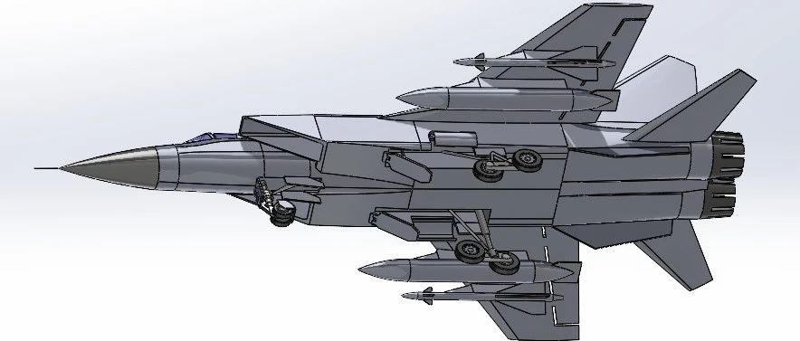 【飞行模型】MiG-31米格-31战斗机简易模型3D图纸 Solidworks设计