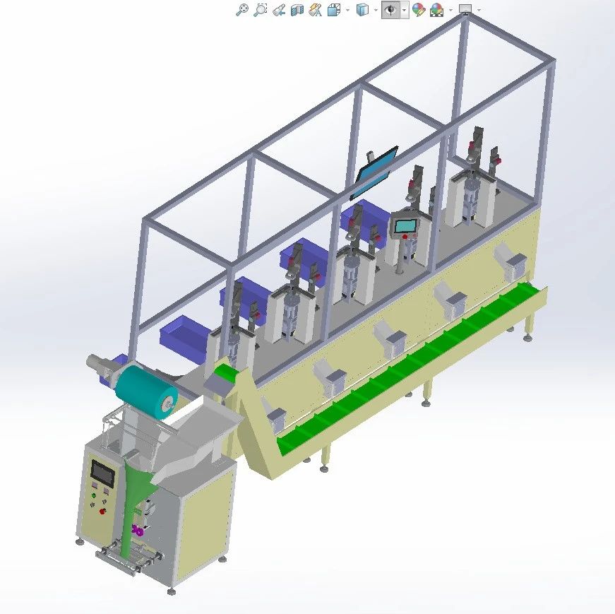 【非标数模】混装检测包装设备3D数模图纸 Solidworks设计