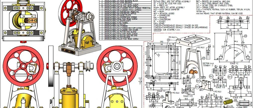 【工程机械】MUNCASTER单缸蒸汽机3D数模图纸 Solidworks设计 附平面工程图