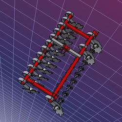 【农业机械】rotavator旋耕机构3D数模图纸 STEP格式