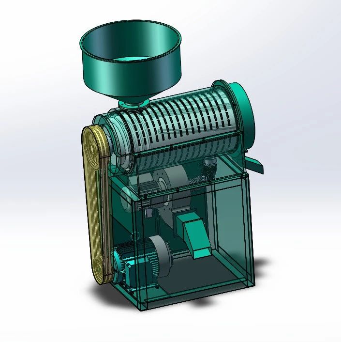 【农业机械】碾米机模型3D数模图纸 Solidworks16设计
