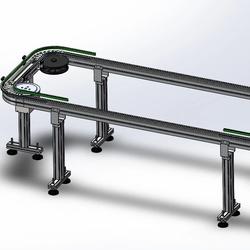 【工程机械】环形柔性链输送机3D数模图纸 Solidworks16设计