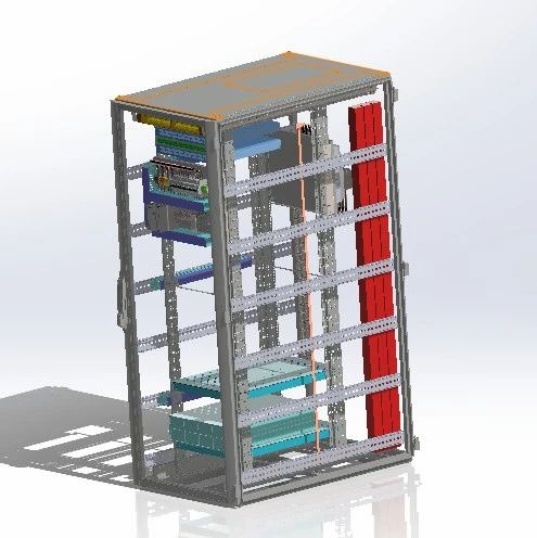 【工程机械】AI芯片英伟达H200显卡服务器机架3D数模图纸 Solidworks设计