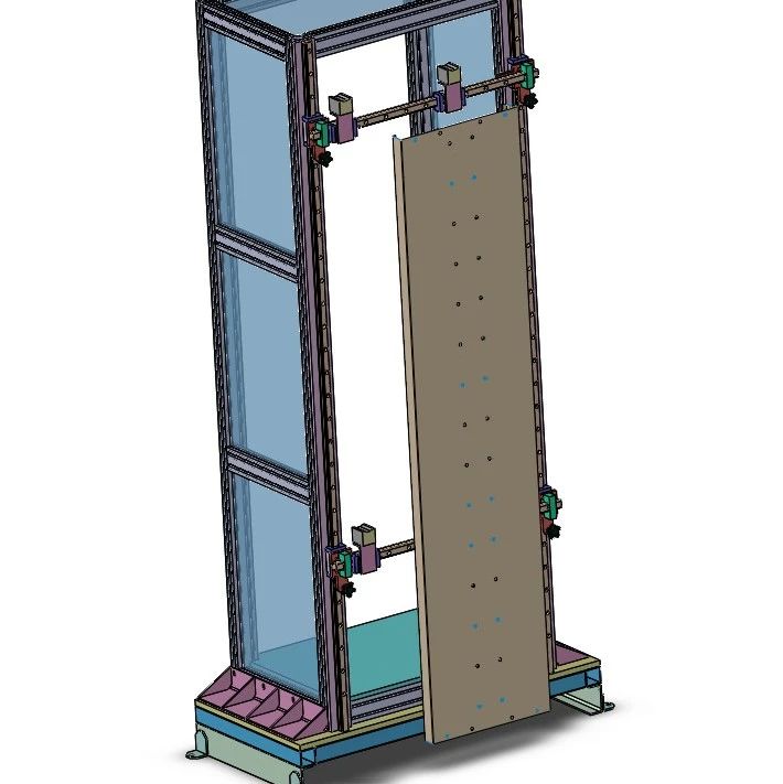 【工程机械】立式门板平面度测试台3D数模图纸 Solidworks19设计