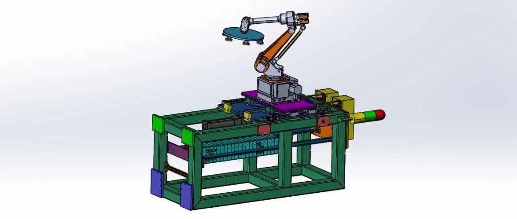 【工程机械】带有吸盘取料机械手的升降设备3D数模图纸 Solidworks20设计