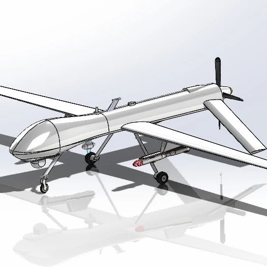 【飞行模型】MQ-1B Predator捕食者无人机简易模型3D图纸 Solidworks设计