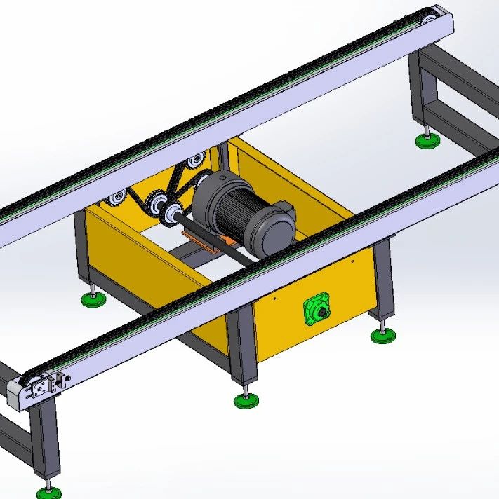 【工程机械】链式输送线链式输送机3D数模图纸 Solidworks设计