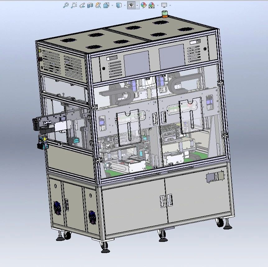 【非标数模】双工位锂电池自动碰焊机3D数模图纸 Solidworks设计