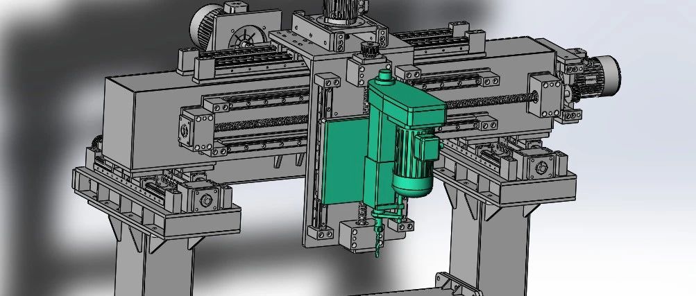 【工程机械】三轴移动钻孔3D数模图纸 Solidworks20设计