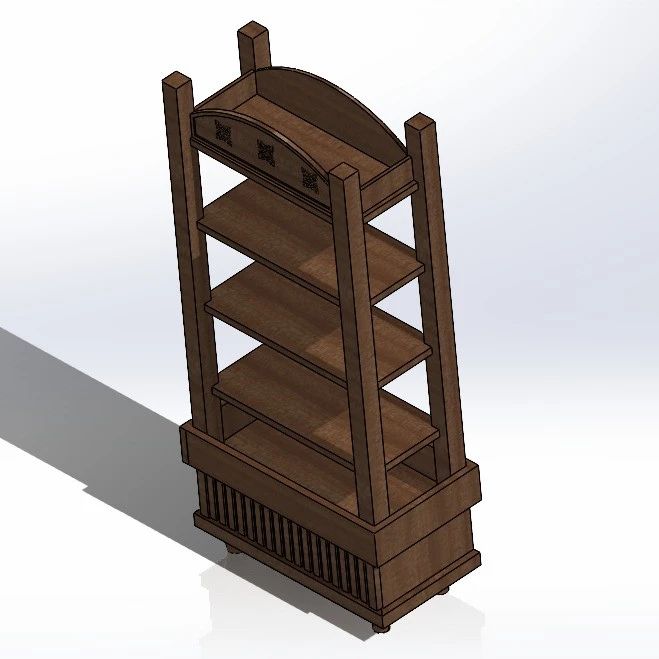 【生活艺术】Bookshelf简易多层书架3D数模图纸 Solidworks设计