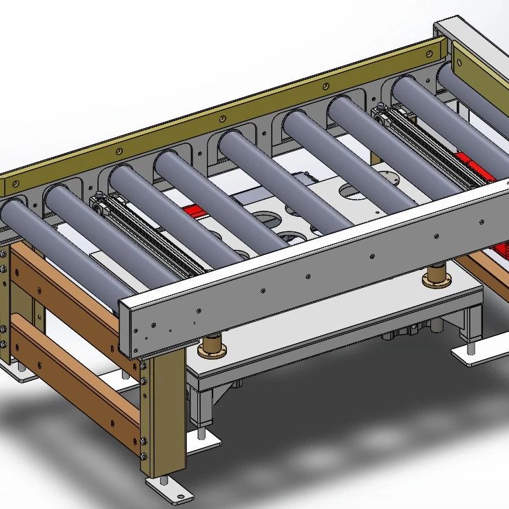 【非标数模】500KG直角换向辊道线3D数模图纸 Solidworks18设计