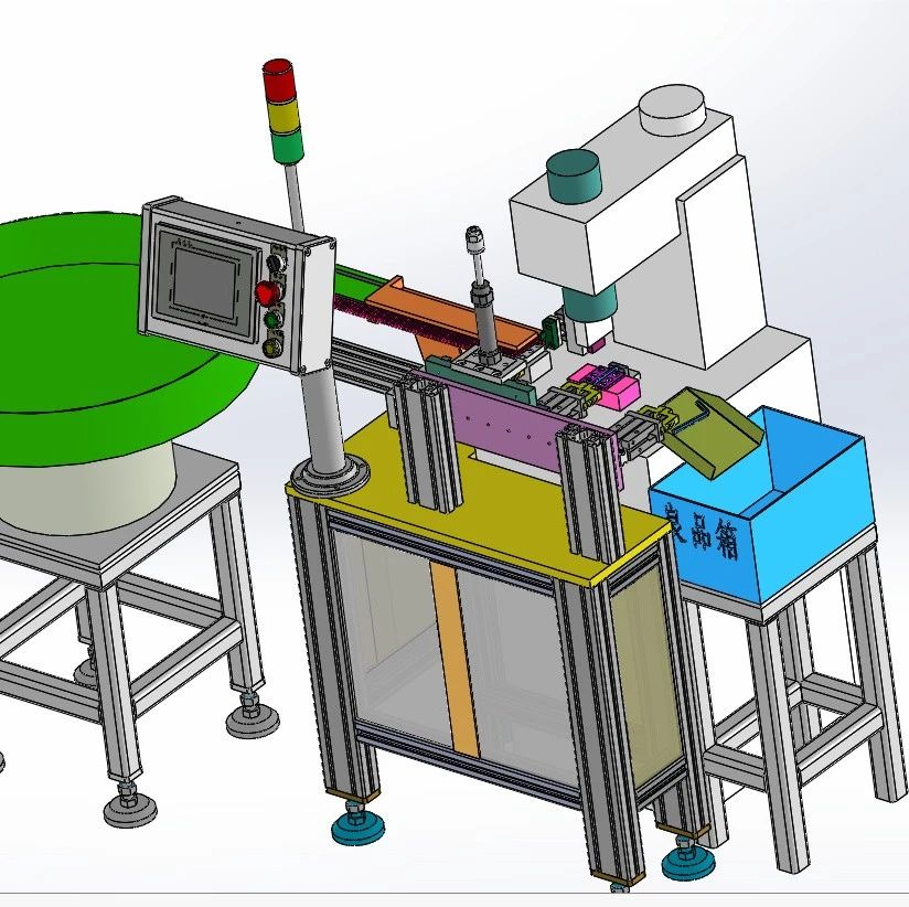 【非标数模】内六角扳手自动压钢印设备方案3D图纸 Solidworks16设计