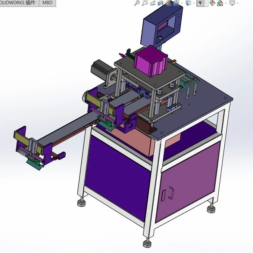 【非标数模】镍氢电池正极片裁片机3D数模图纸 Solidworks12设计