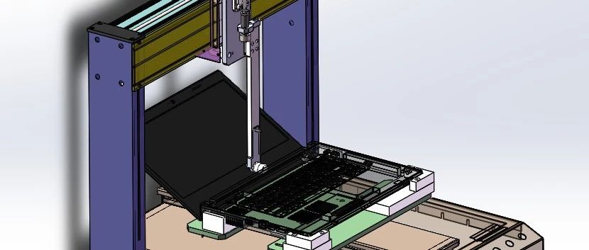 【非标数模】笔记本键盘检测机3D数模图纸 Solidworks14设计