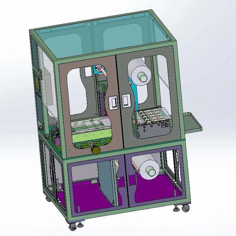 【非标数模】覆膜机 液晶行业3D数模图纸 Solidworks18设计