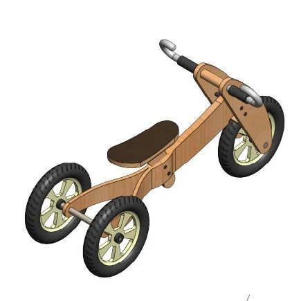 【其他车型】Wishbone bike儿童三轮车3D数模图纸 STEP格式