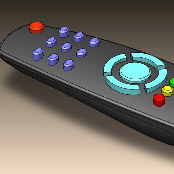 【生活艺术】Remote Control简易遥控器造型3D图纸 Solidworks设计