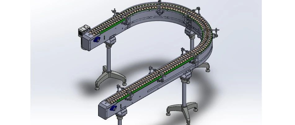 【工程机械】Table top chain链条输送机3D数模图纸 STEP格式