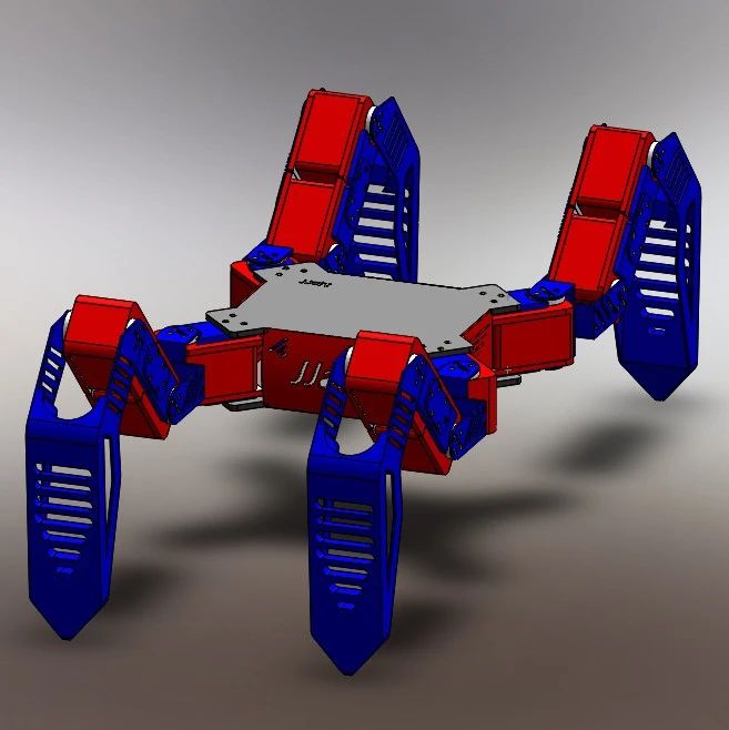 【机器人】Robot Laba-Laba四足爬行机器人简易模型3D图纸 Solidworks设计