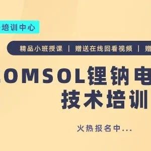 【训练营4天】COMSOL锂离子电池仿真技术与应用培训3月开讲