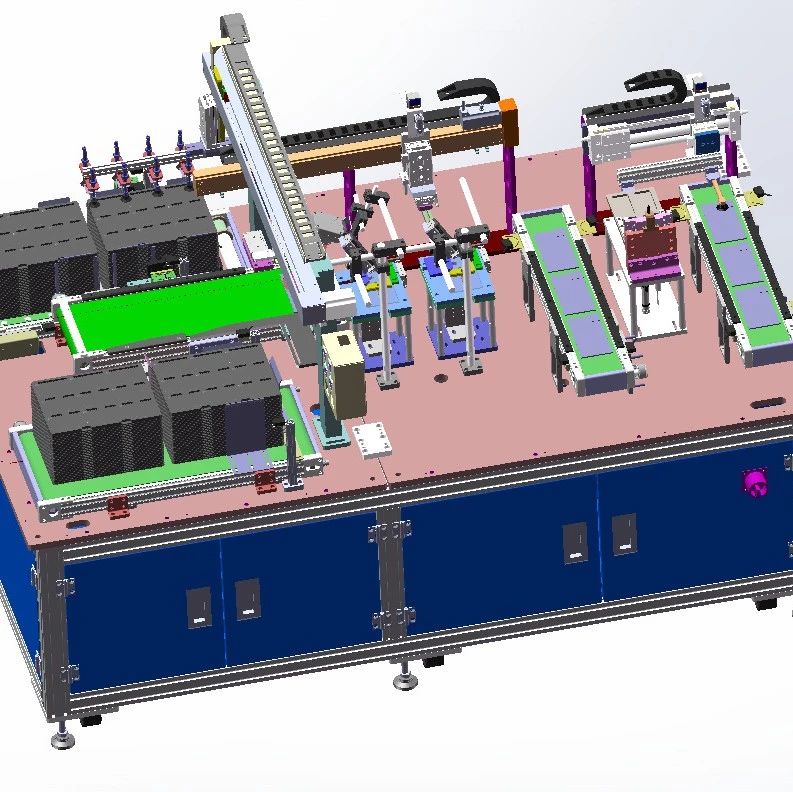 【非标数模】锂电池边电压及厚度尺寸检测机3D数模图纸 Solidworks12设计