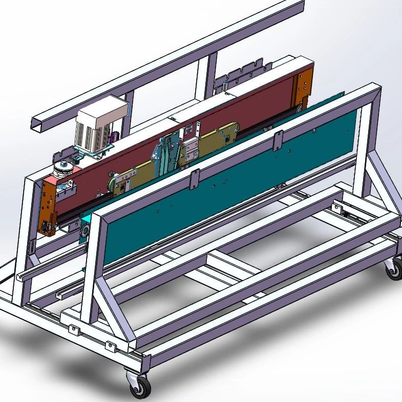 【非标数模】电梯门头系统寿命模拟测试机构3D数模图纸 Solidworks19设计