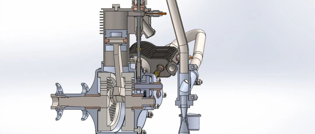 【发动机电机】Anzani 1比4三缸发动机3D数模图纸 STEP格式