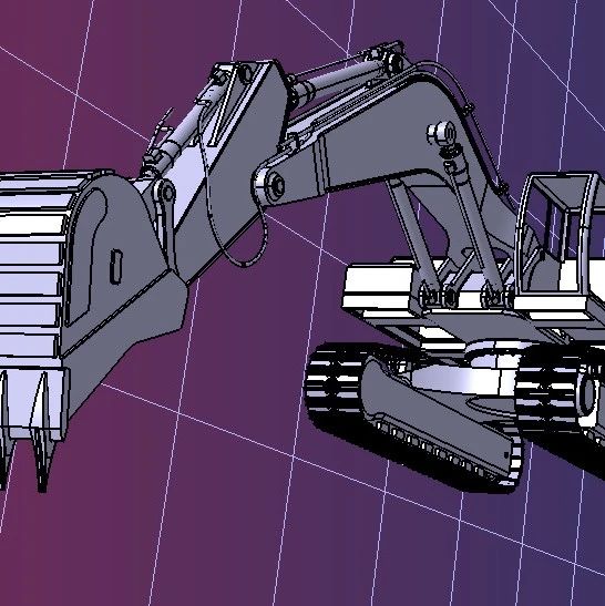 【工程机械】excavator-44履带挖掘机3D数模图纸 STEP格式