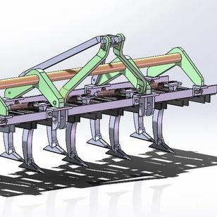 【农业机械】11条腿的耕耘机3D数模图纸 x_t格式
