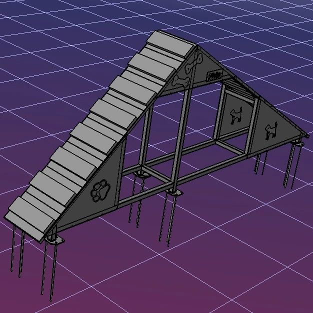 【工程机械】狗狗训练用梯子3D数模图纸 STP格式