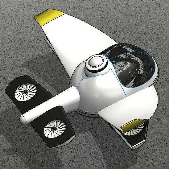 【飞行模型】Passenger Drone无人机造型3D图纸 Solidworks设计