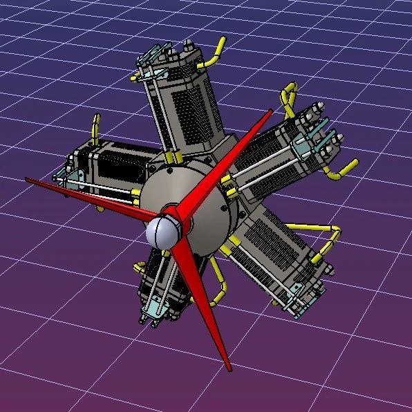 【发动机电机】Helicopter Motor Radial Motor直升机星型发动机