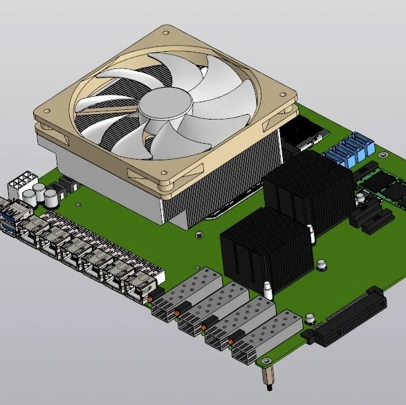 【工程机械】LGA1700 Firewall主板3D数模图纸 STP格式